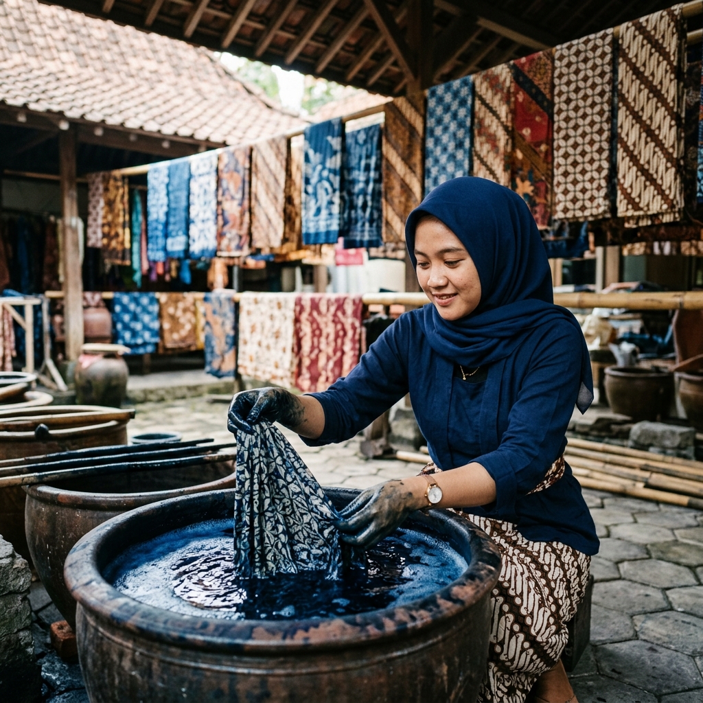 Proses Pewarnaan Batik